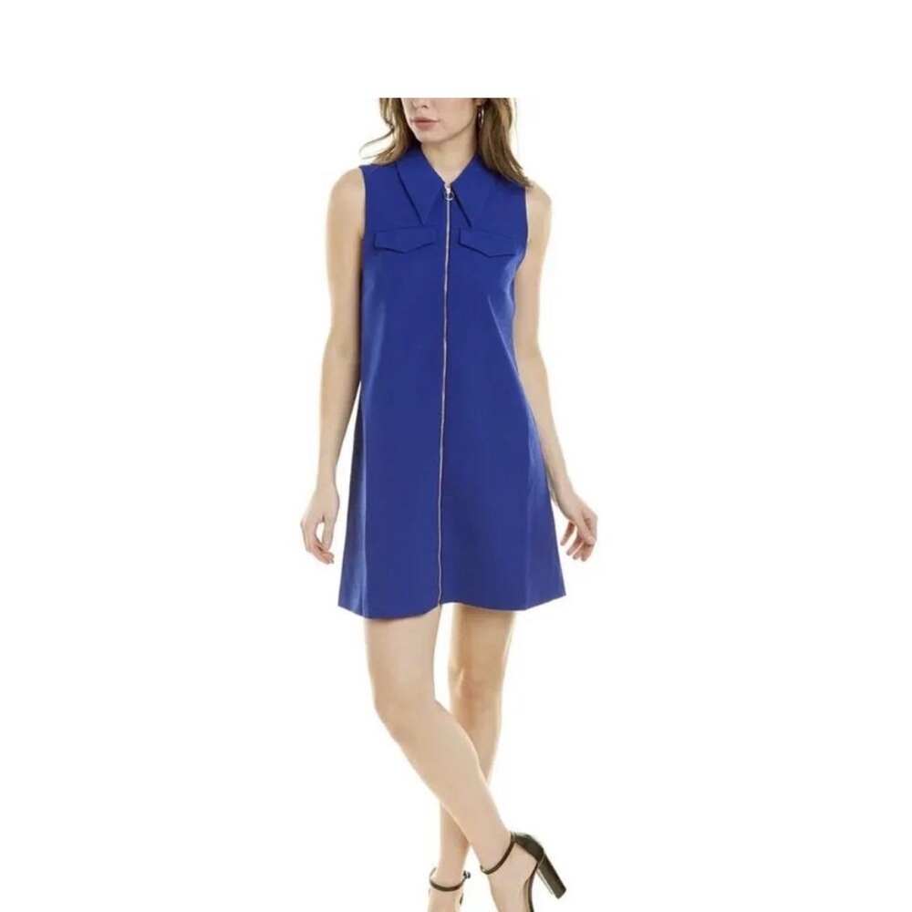 Ted Baker Blue Sleeveless Zip-Front Dress Size 4-6